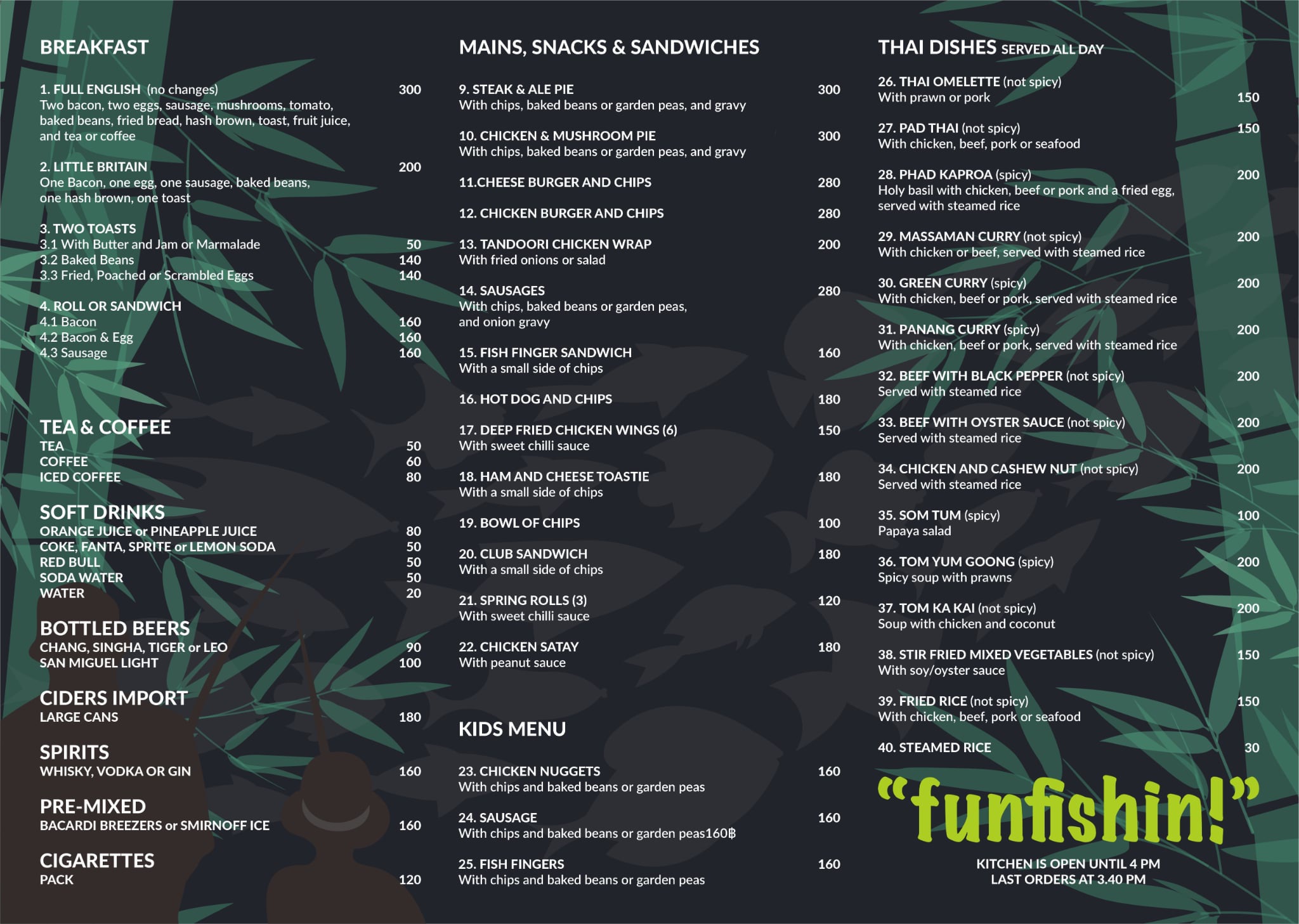 English Menu